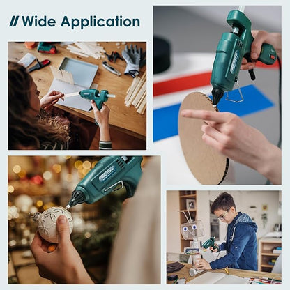 Fireproof 100W Hot Glue Gun Kit Glue Gun - MAXDONE Craft Glue Gun Full Size (Not Mini) Glue Guns Heavy Duty Hot Glue Gun with 12pcs Glue Sticks(0.43'' x 8") 100w for DIY Art