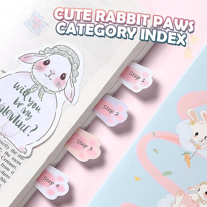 Hommie Sticky Notes Set, Divider Cute Sticky Notes Planner Sticky Note Dividers Tabs with Color Coding for School Supplies, Office Supplies, Book Notes,Bible Sticky Notes