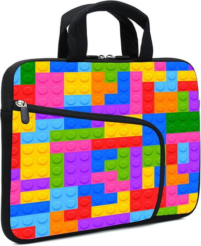 11.6" 12.2 inches Laptop Sleeve Chromebook Case Ultrabook Case Notebook Sleeve Tablet Case Neoprene Handle Sleeve for Men Women, Two Pockets Fit Apple MacBook Air Samsung Acer HP DELL(Puzzle)