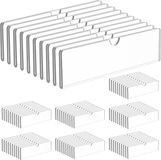 Acrylic Wall Name Plate Holder, Office Name Plate with Adhesive Tapes, Door Name Plate Wall Nameplate Clear Sign Holder Frame, 2"x8", 80 Pack