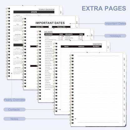 2026 Planner, Weekly and Monthly Academic Planner Calendar (JAN.2026 - DEC.2026), Planning Agenda Book, for Office Desk Accessories and School Supplies, A5(6.3" x 8.5")