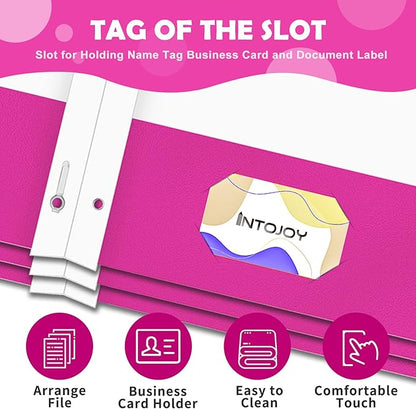 50 Pack Two Pocket Folders Business Card Holder Paper Folders with Prongs for School Office Filing Cabinet Resume Portfolio (Pink)