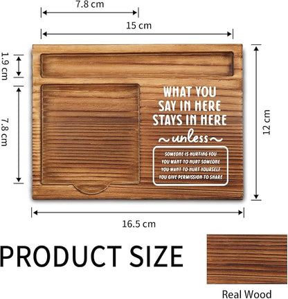 vizuzi Counseling Confidentiality Sticky Note Holder, Counseling Office Decor, Therapy Counseling Office Decor Gifts for School Psychologist Social Worker Self-Stick Note Pad Holders ZSS41