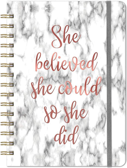 Frasukis Ruled Notebook/Journal - Spiral Notebook with Premium Thick Paper, 8.5" X 6.4", College Ruled Spiral Notebook, Waterproof Hardcover, Perfect for Daily