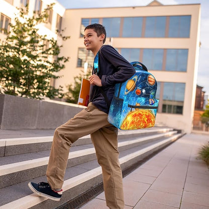 Planet Backpack Outer Space Backpacks Daily Backpack Large Capacity Universal Waterproof Bags With Adjustable Straps Lightweight Breathable Travel Camping Backpack15x11in