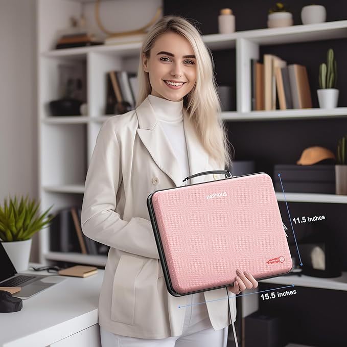 Fireproof File Box, Expanding File Organizer with 13 Pockets, Portable Fireproof Document Box Hard-Shell Document Organizer Storage for Documents Laptop Passports Cards Pink