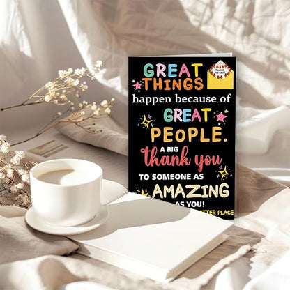 Bright & Colorful Thank You Gift Card for Women, Men, Teachers, Bosses, Friends, Famil,School Counselor Gifts, Perfect for Appreciation Gifts with Envelope