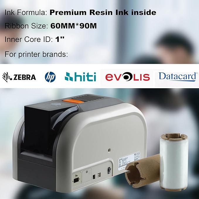 2.36’’ x 295’ UV Color Ribbon 1 Roll, Gencore Fluorescent Anti Theft Invisible Marking Ribbon 1000 Prints, 1'' Core, Compatible for HITI-CS200 HITI-CS200E, Invisible Under UV Light to Green