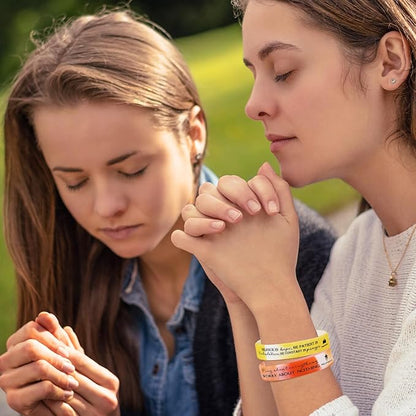 Unittype 240 Pcs Christian Silicone Bracelets Bulk Scripture Gifts Bible Verse Rubber Wristbands Religious Church Gifts for Women Men Party Favors Birthday Easter Baptism Gifts(Rainbow Color)