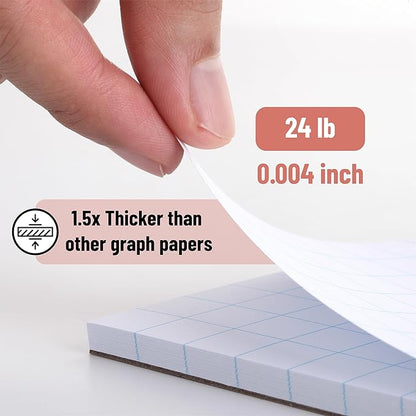 Mr. Pen- Graph Paper, 2 Pack, 8.5"x11", 2x2 (2 Squares per inch), 55 Sheets/Pad, Graphing Paper, Grid Paper Pad, Math Graph Paper Pad, Drafting Paper, Computation Pads, Square Paper, Math Paper