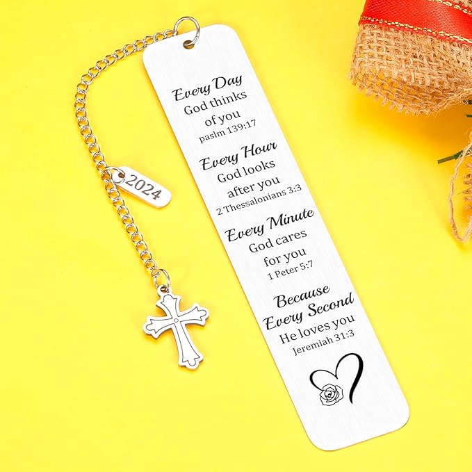 Baptism Gifts for Teen Boys Christening Bookmark for Him Her Friends Bible Verse Bookmarks Catholic 2024 Graduation Gifts for Her Him Christmas Gifts for Son