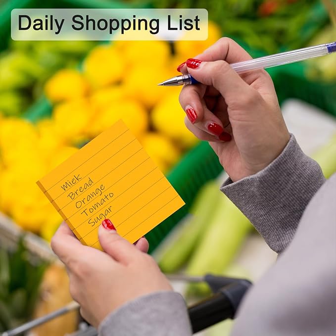 48 Pack 3840 Sheets Pop Up Sticky Notes Lined 3x3 inch Self-Stick Notes Pads Post Lined Sticky Note Pads Accordion Pop Up Notes Refill for Dispenser Home Office School, 80 Sheets/pad (Bright Color)