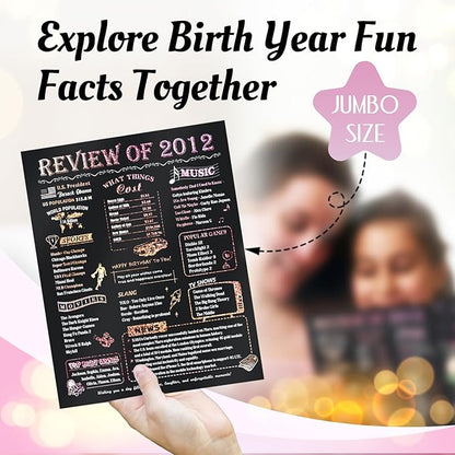 13th Birthday Card for Girl, Jumbo Pop Up 13th Birthday Cards for Daughter, Happy 13th Birthday Decorations for 13 Year Old Son Daughter Funny Birthday Gifts, Review of 2012, Pink