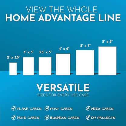Home Advantage 5x8 Blank Index Cards - Our 50 Pack of Plain Index Cards Use Heavy Duty Cardstock to Make Them Bleed Proof - These Big Flash Cards Make Perfect Blank Note Cards & Blank Flashcards