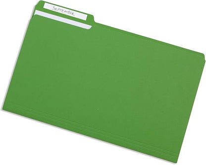 Blue Summit Supplies Green Legal File Folders, 1/3 Cut Tab, Legal Size, Great for Organizing and Easy File Storage, 100 Per Box