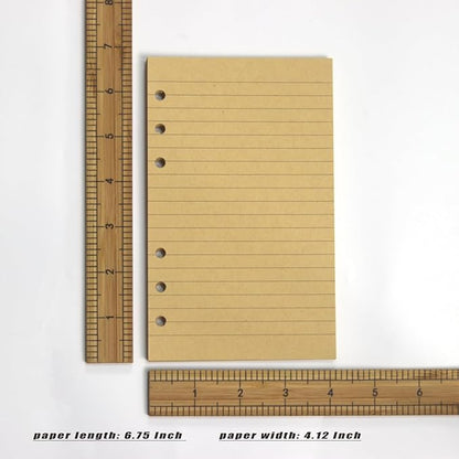 Leather Refillable Notebook,Vintage Leather Journal Diary Journal,7 x 5 IN A6 Binder Notebook (Dark Brown)