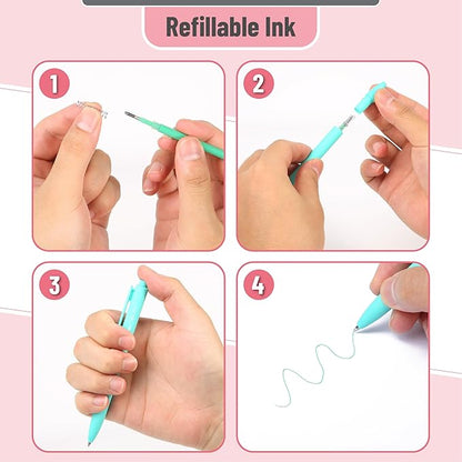 Mr. Pen- Retractable Gel Pens, 12 Pack, Assorted Colors, Fast Dry, Gel Pens Fine Point 0.7mm, Retractable Pens, Cute Pens, Gel Ink Pens, Aesthetic Pens for Journaling, Pastel Pens, Fine Tip Pens