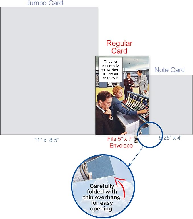 NobleWorks - Hilarious Employment Work Anniversary Card - Funny Retro Notecard for Employees, Coworker - Not Really Co-Workers C4159ANG-WA
