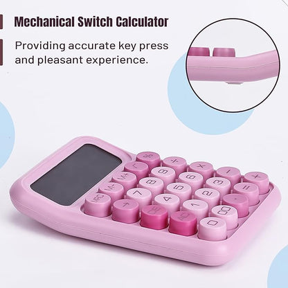 Mr. Pen- Mechanical Switch Calculator, 12 Digits, Large LCD Display, Pink Calculator Big Buttons, Mechanical Calculator, Calculators Desktop Calculator, Cute Calculator, Aesthetic Calculator Pink