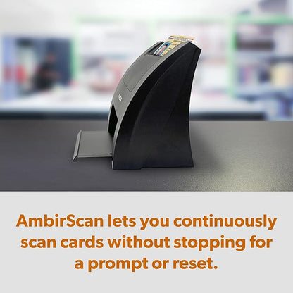 Ambir Business Card Scanner PS670ST-BCS High Speed Single Sided Vertical USB Powered Business Card Scanner with AmbirScan Business Card for Windows PC