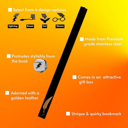 Lightning Bolt Bookmark Wizard Bookmark Metal Bookmark Witch Magic Beautiful Bookmark for Girls, Boys, Kids, Book Club Gift for Teacher Gift Gifts Bookish Gifts for Book Lovers (Lightning)