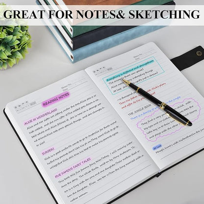 365 Page Thick Lined Journal Notebook for Men Women, B5 Large Leather Journals for Writing, Hardcover Notebooks for Work, School, Note Taking, Business, Travel Diary, College Ruled 7.6" x 10"