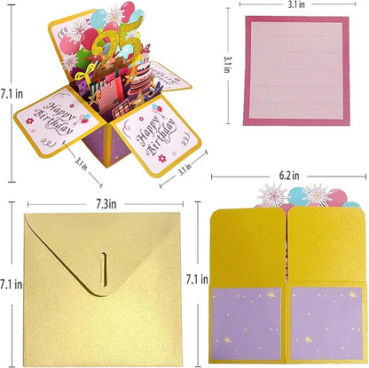 Asmallgf Funny 25th Birthday Pop Up Card for Son Daughter, Cool 25 Year Old Bday Gifts for Men Women, Sweet 25 Birthday 3D Greeting Card for Him Her, Great 25th Bday Gift Idea for Girlfriend Boyfriend