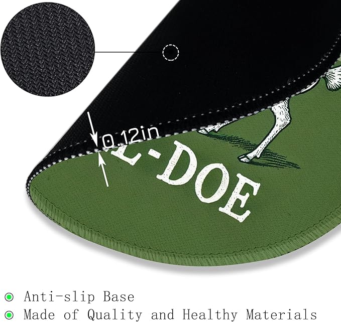 Gctriki Funny Round Mouse Pad, Small Green Computer Mousepads for Desk Laptop Travel Gaming, Stitched Edge Non-Slip Rubber Base, Cute Green Office Desk Accessories Decor for Women Men, 8.6 x 8.6 Inch