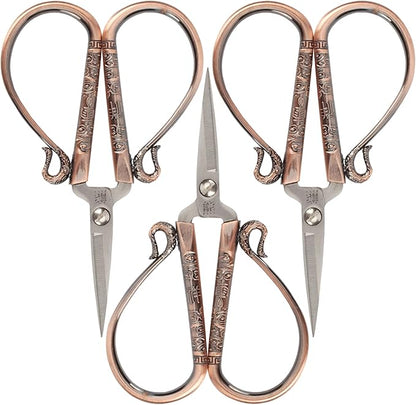 JubileeYarn Classic Chinese Small Embroidery Craft Scissors - Copper - 3 Scissors