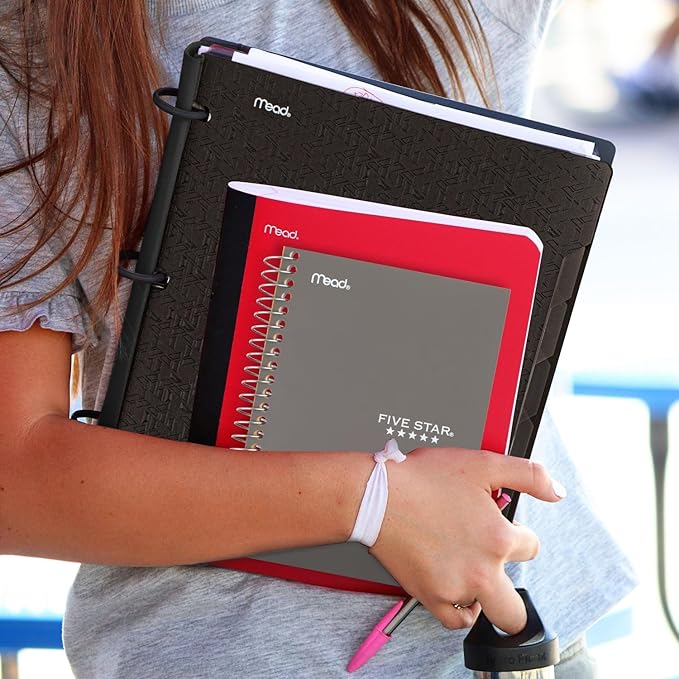 Five Star Spiral Notebook, 1 Subject, College Ruled Paper, Personal Size - 7" x 4-3/8", 80 Sheets, Gray (450048AA3-ECM) (Packaging May Vary)