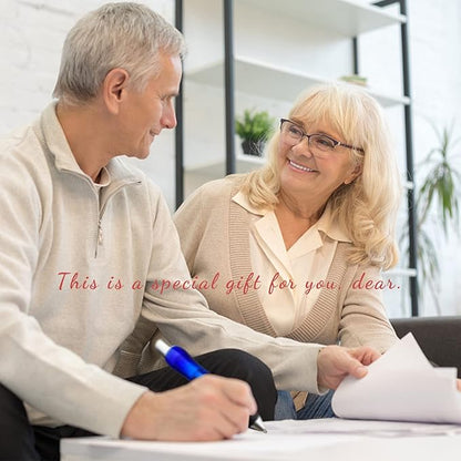 14pcs Big Fat Pens Aids Writing For Tremor, Arthritis, Parkinson, Handicap, Carpal Tunnel Large Wide Grip Pens Blue (2 Pens + 6 Black Refills + 6 Blue Refills)