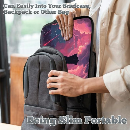 Universal Tablet Laptop Sleeve Case 10 inch, Pink Sky Cat Slim Carrying Case Durable Handbag Travel Laptop Bag for 7 to 10-inch Laptops/Notebook/Kids Tablet/ipad/eBook Readers