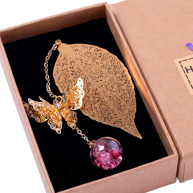 Toirxarn Metal Leaf Bookmark - Unique Gift for Women Ideal for Birthday Teacher Appreciation Mother's Day, Chic Literary Accessory & Elegant Reading Companion for Readers and Book Lovers