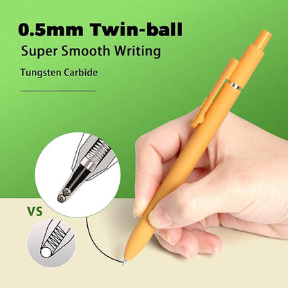 Gel Pens, 8 Pcs Quick Dry Black Ink Pen Fine Point 0.5mm Smooth Writing Pen, Large Capacity Long Lasting Ink Retractable Pens Gift Set for Journaling Note Taking, School Office, Home Supplies