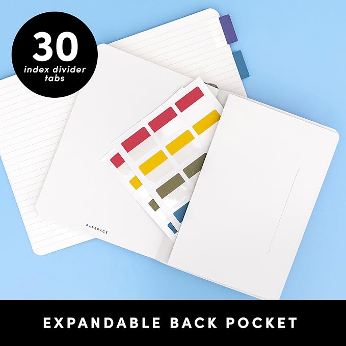 PAPERAGE Softcover Lined Journal Notebook (Burgundy), 160 Pages, Medium College Ruled Notebook, 5.6 inches x 7.9 inches - 100 GSM Thick Premium Paper, Soft Vegan Leather Journal for Home, Work & School