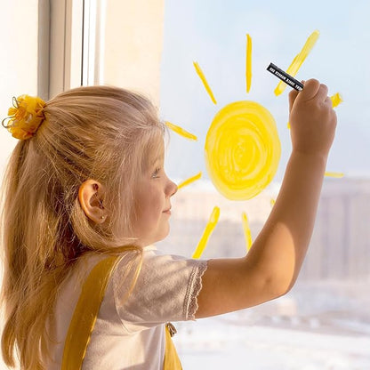 STATIONERY ISLAND Chalk Pens for Blackboard, Liquid Chalk Markers for Chalkboard and Glass, Wipeable Chalk pens for Window Drawing,8 Colours