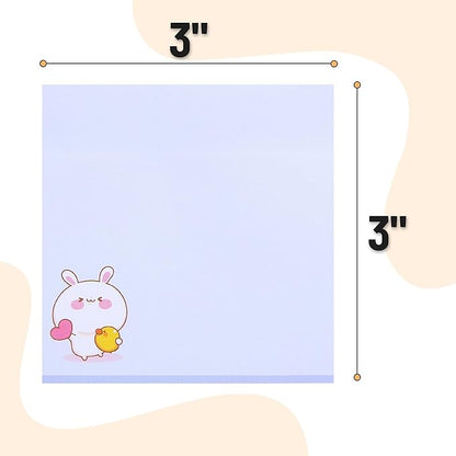 Mr. Pen- Sticky Notes, 3”x3”, 8 Pads, 400 Sheets, Cute Rabbit Sticky Notes, Sticky Pads Sticky Notes Aesthetic, Colorful Sticky Notes Bulk Sticky Notes Cute Sticky Notes for Women