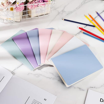 Ddaowanx Notebooks, Journals in Bulk, Blank Paper Sketchbooks, 72 Pages, 36 Sheets, 80GSM, 8.3x5.5 Inch, A5 Size, Travel Writing Notebooks Journal for Office School Supplies (Blank-48pack, 8 Colors)