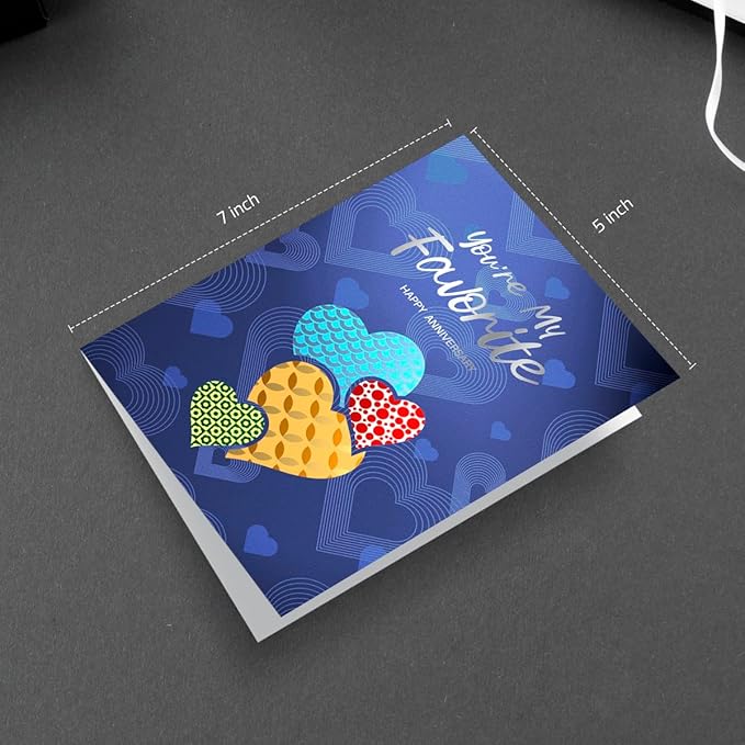 Anniversary Card to Husband Wife, Happy Anniversary for Him Her Couple, Premium Specialty Paper with Silver Foil Accents and a Textured Frosted Finish