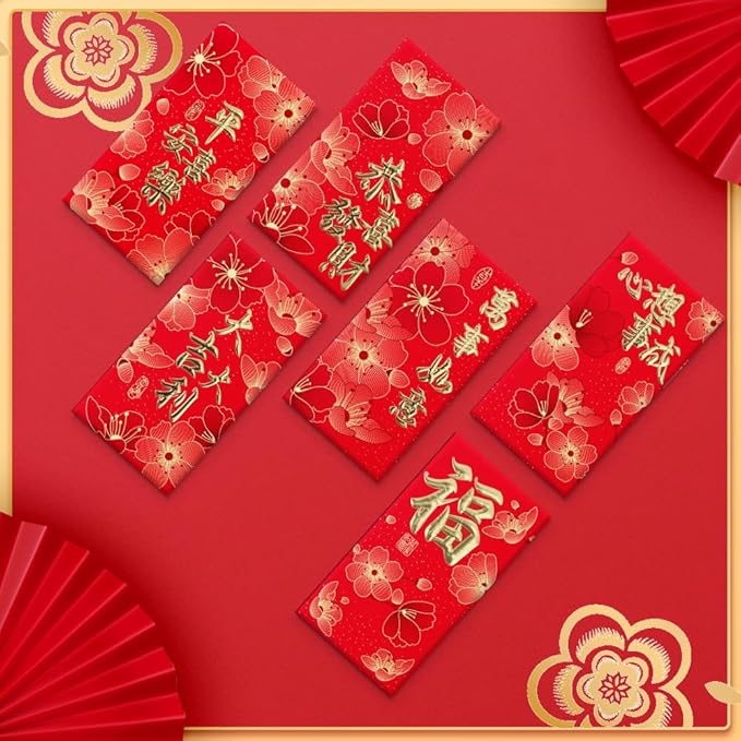 Chinese New Year Red Envelopes, Lunar New Year Envelopes, 36 Pcs Year of the Dragon Red Envelopes 2025, Lucky Money Envelopes, Red Pocket, 红包, Chinese Money Envelopes for Cash Wedding Birthday Gift