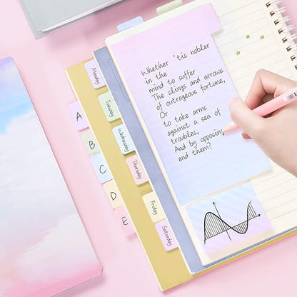 Hommie Sticky Notes Set Tabs 410 Pack Color Pads Divider Sticky Notes with Bookmark Index for School Supplies, 60 Ruled, 40 Per Dotted, 60 Per Rectangular, 6x25 Index Tabs