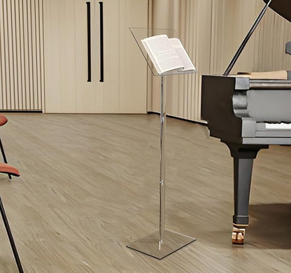 Baoz Acrylic Podium, Angle Adjustable Podium Stand Clear Speaking Podium Lecterns & Podiums for Speech Weddings Concert Church Classroom