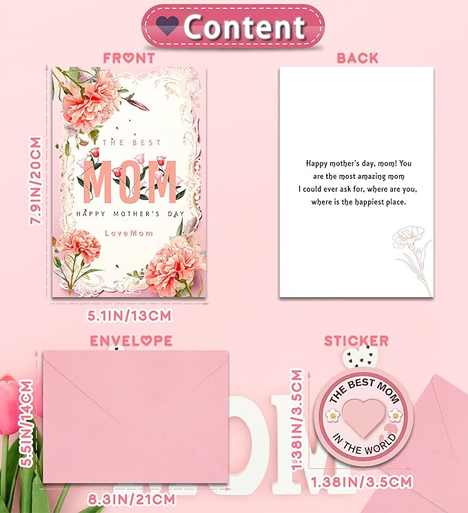 Mothers Day Gifts - Mothers Day Card, Gifts for Mom, Mothers Cards for Mom, Mother's Day Gift from Daughter, Son, Husband