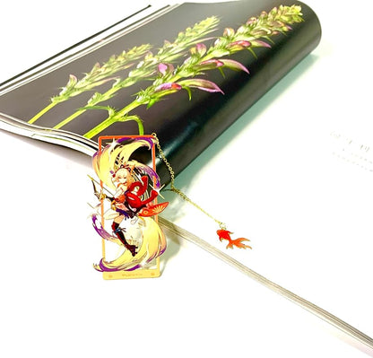 Metal Bookmarks - Genshin Impact Yoimiya Brass Bookmarks with 3D Display Box - Perfect Birthday Gifts for Book Lovers