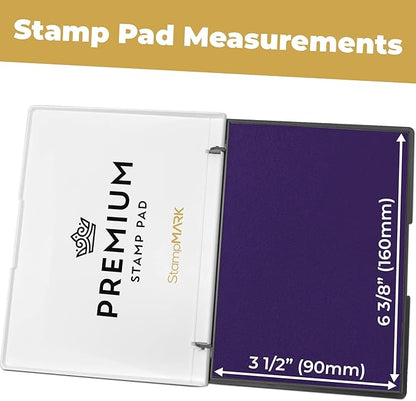 Premium Stamp Pad Large Size 3.5" x 6" - for Traditional Rubber Stamps - Felt Pad Purple Color