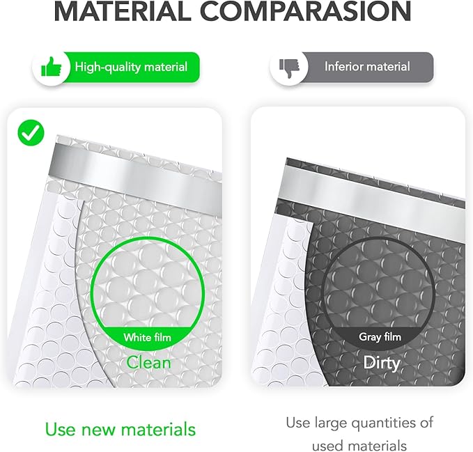 Fuxury Bubble Mailer, 6x10 Inch Bubble Mailers 50 Pack, Self-Seal Adhesive Padded Envelopes, Water Resistant Mailers, Shipping Envelopes for Packaging, Small Business, Mailing,Bulk White#0