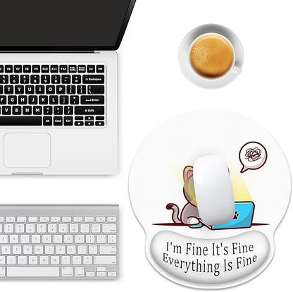 Ergonomic Mouse Pad with Wrist Support,Working Cat Mouse Pad with Wrist Rest,Relieve Wrist Pain Mousepad Non-Slip Rubber Base,Cute Mouse Pads for Desk,Computers,Laptop,Office,Gaming,Accessories