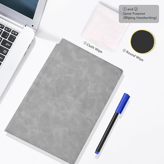 Portable Dry Erase Board,Portable White Board,Small Dry Erase Board,Foldable,Erasable,Repeatable,9.5 * 6.6 inches,for Office,Home,School,Study,Meeting(Grey)