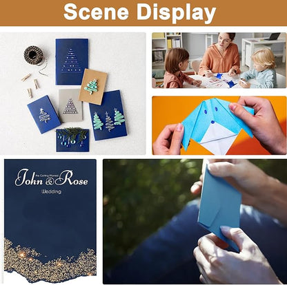 28 Sheets Navy Blue Cardstock 8.5 x 11 Craft Paper, 92lb Heavyweight Navy Card Stock for DIY Cards, Graduations, Wedding Invitations, Party