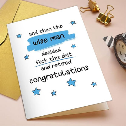 Qiliji Retirement Card - Funny & Congratulations for Men, Colleague